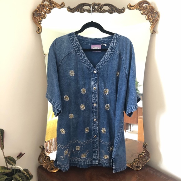 Denim Button Up - Picture 1 of 9